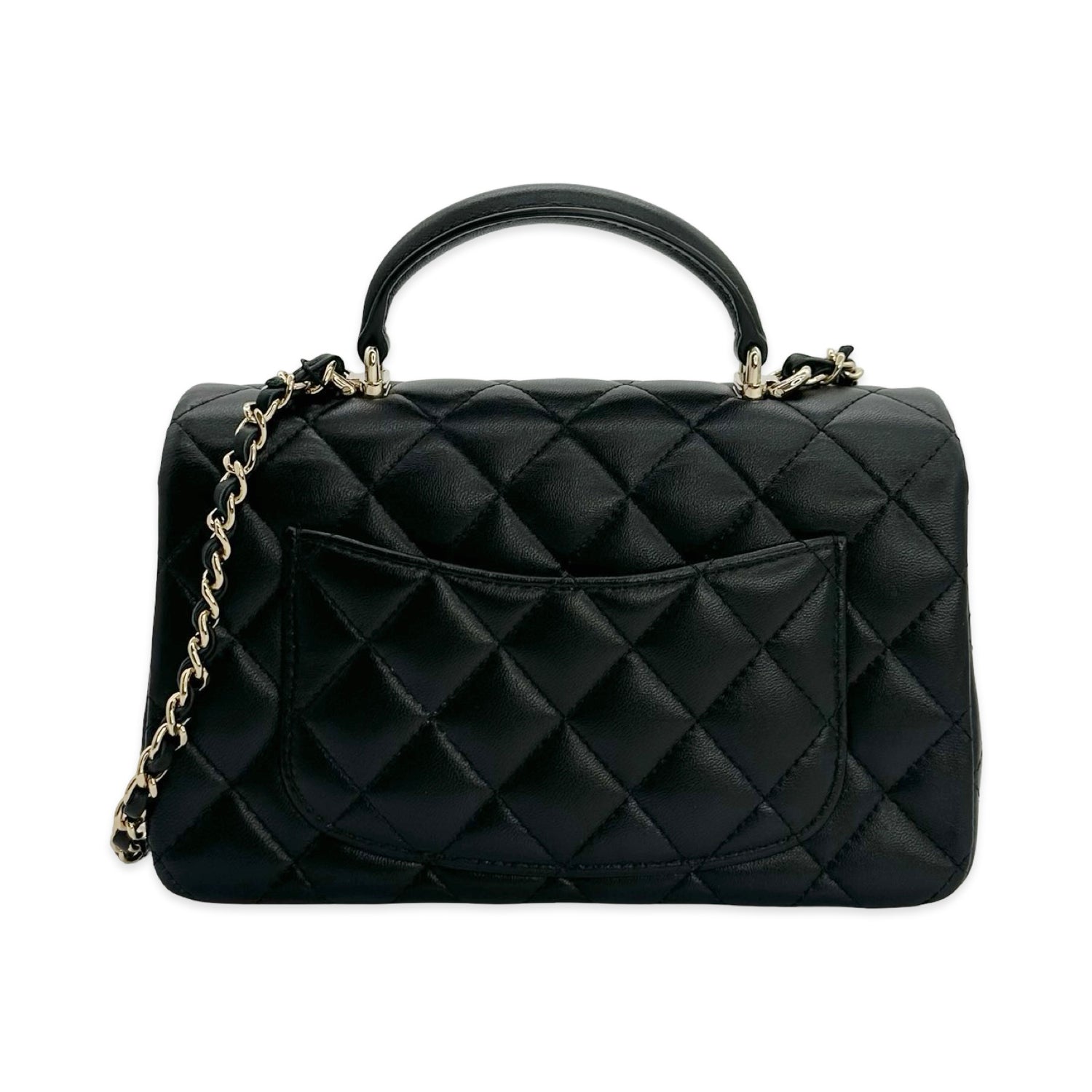 Quilted Lambskin Mini Classic Top Handle Flap Bag