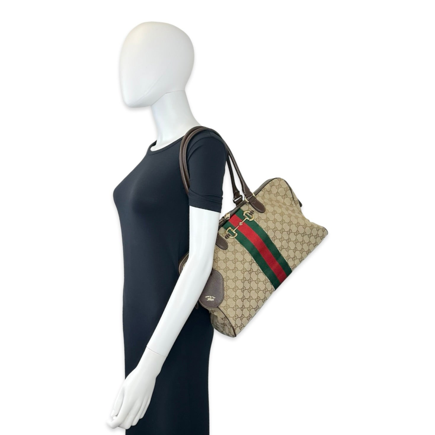 Gucci GG Canvas Horsebit Large Borsetto Boston