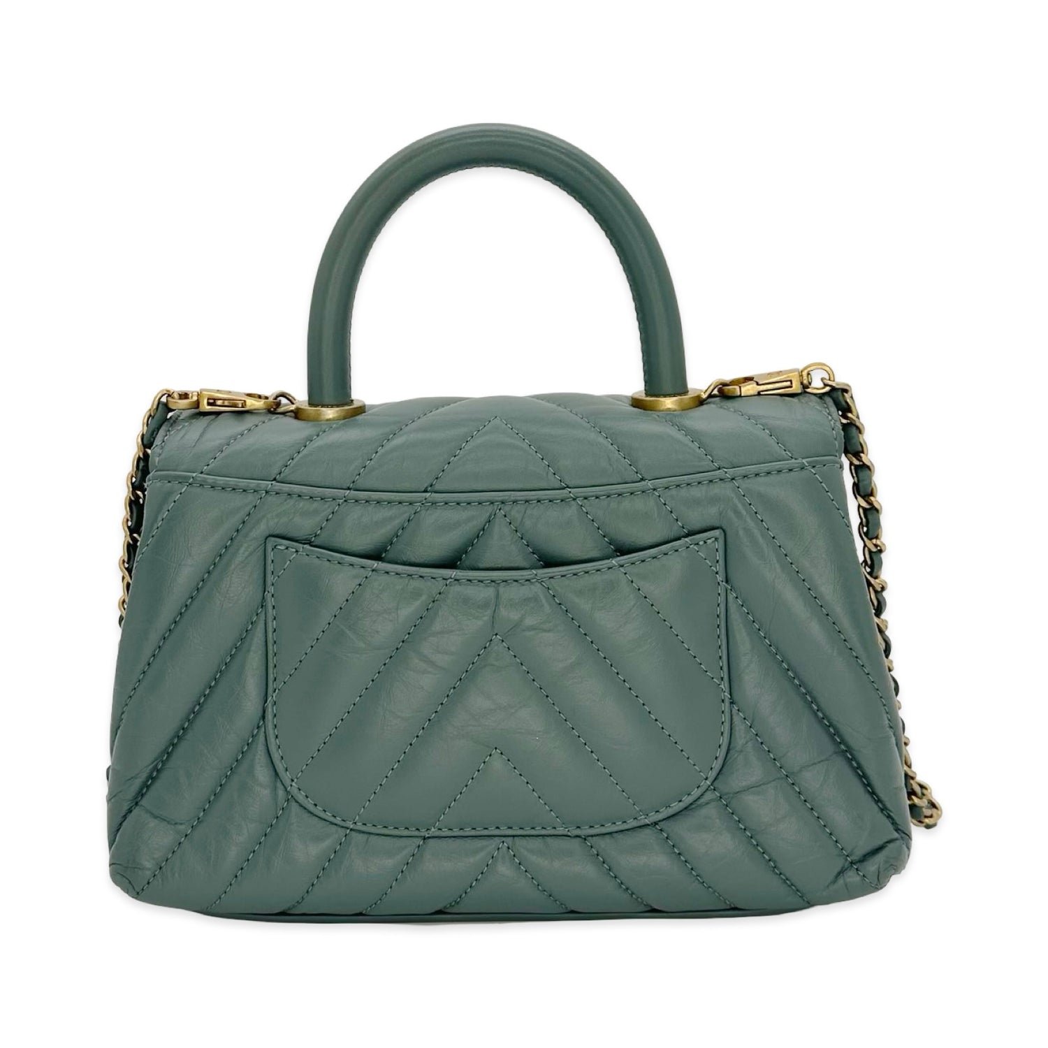 Chanel Quilted Crinkle Leather Mini Coco Top Handle
