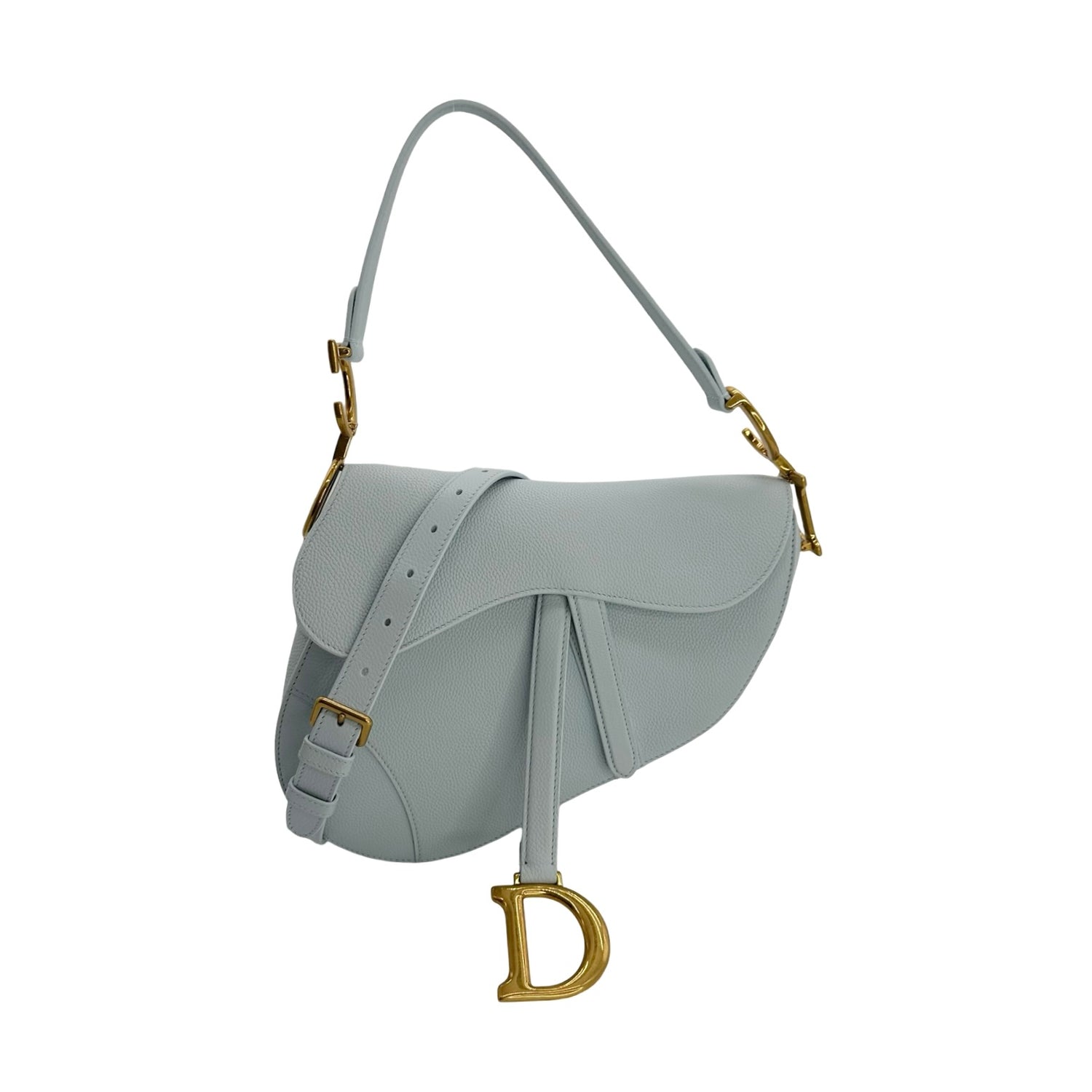 Grained Leather Saddle Bag