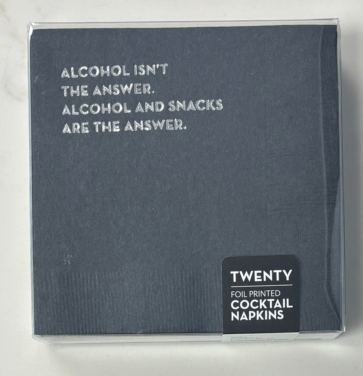 Cocktail Napkins: Alcohol and Snacks