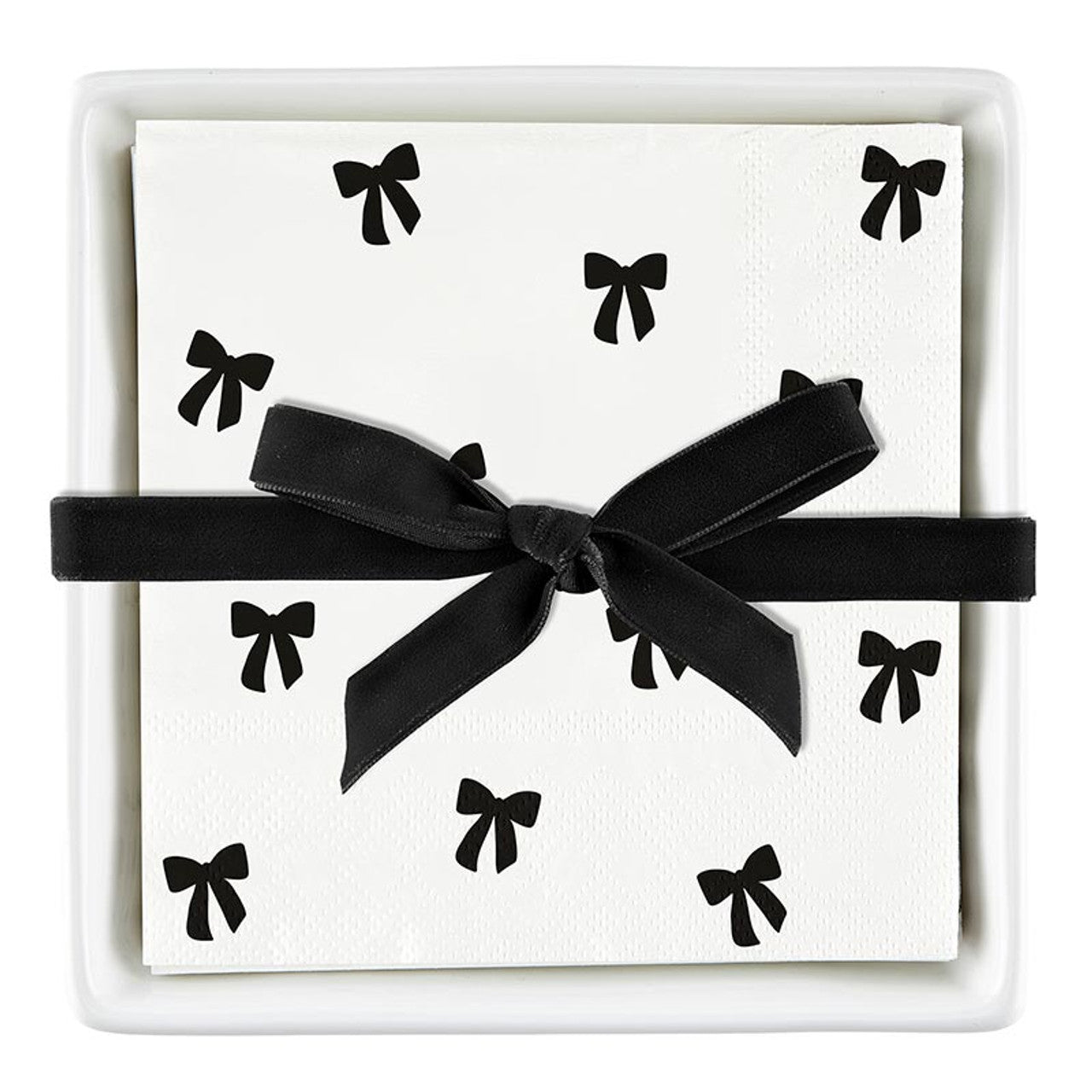 Ceramic Napkin Tray with Napkins