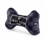 Dog Toy: Black Checker Chewy Vuiton Bone