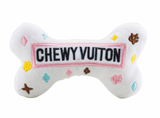 Dog Toy: White Chewy Vuiton Bone