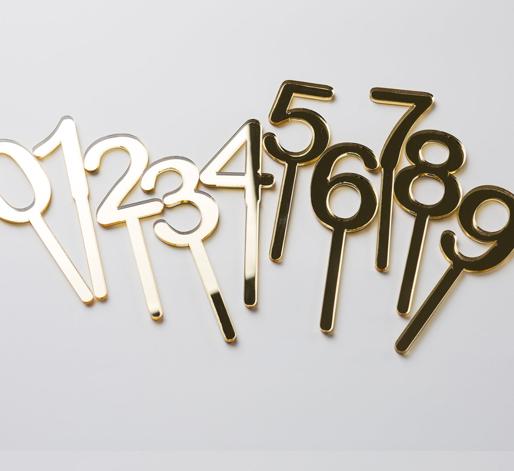 Cake Topper: Gold Numbers