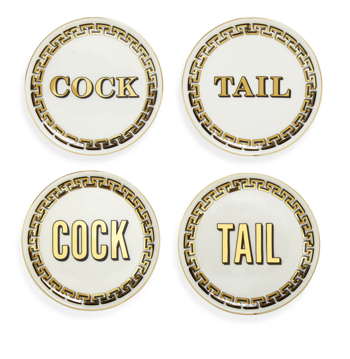 Cock/Tail Coasters Set