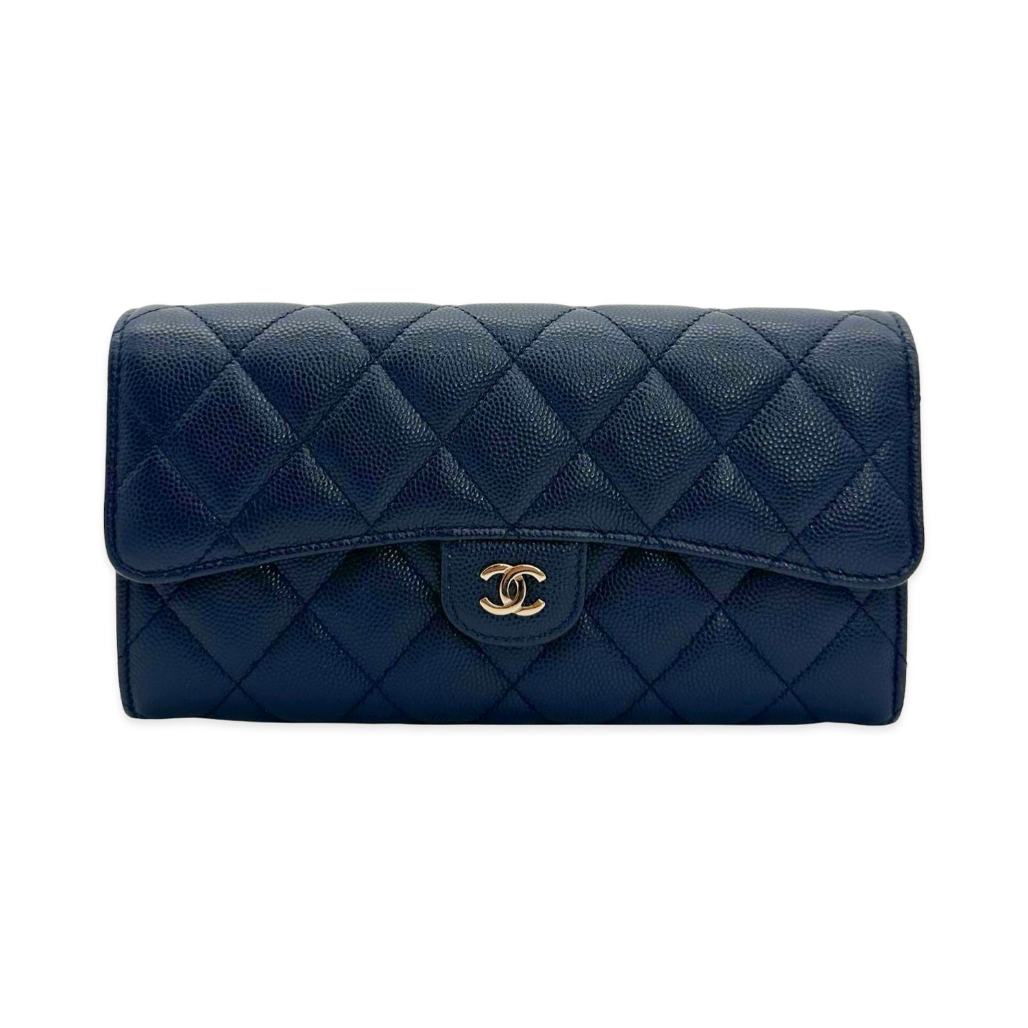 Quilted Caviar Classic Long Wallet