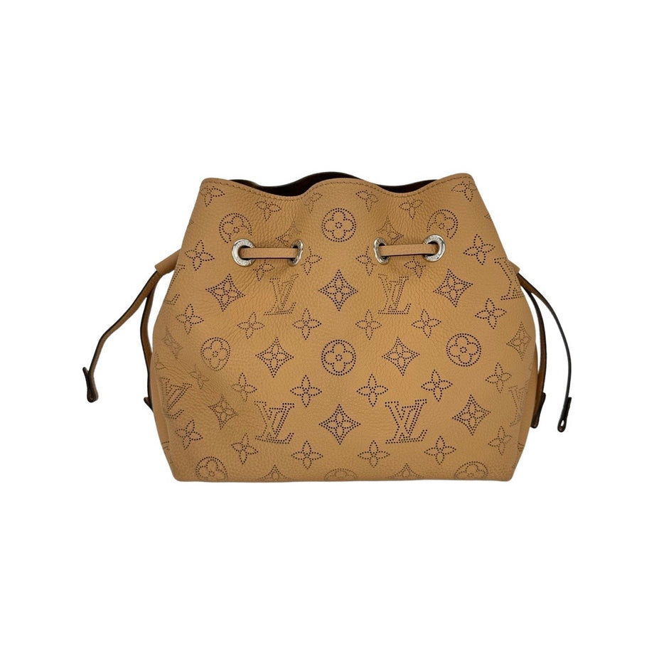 Louis Vuitton, Bags, Authentic Louis Vuitton Bella Bucket Leather Bag In  Mahina Metallic Gray