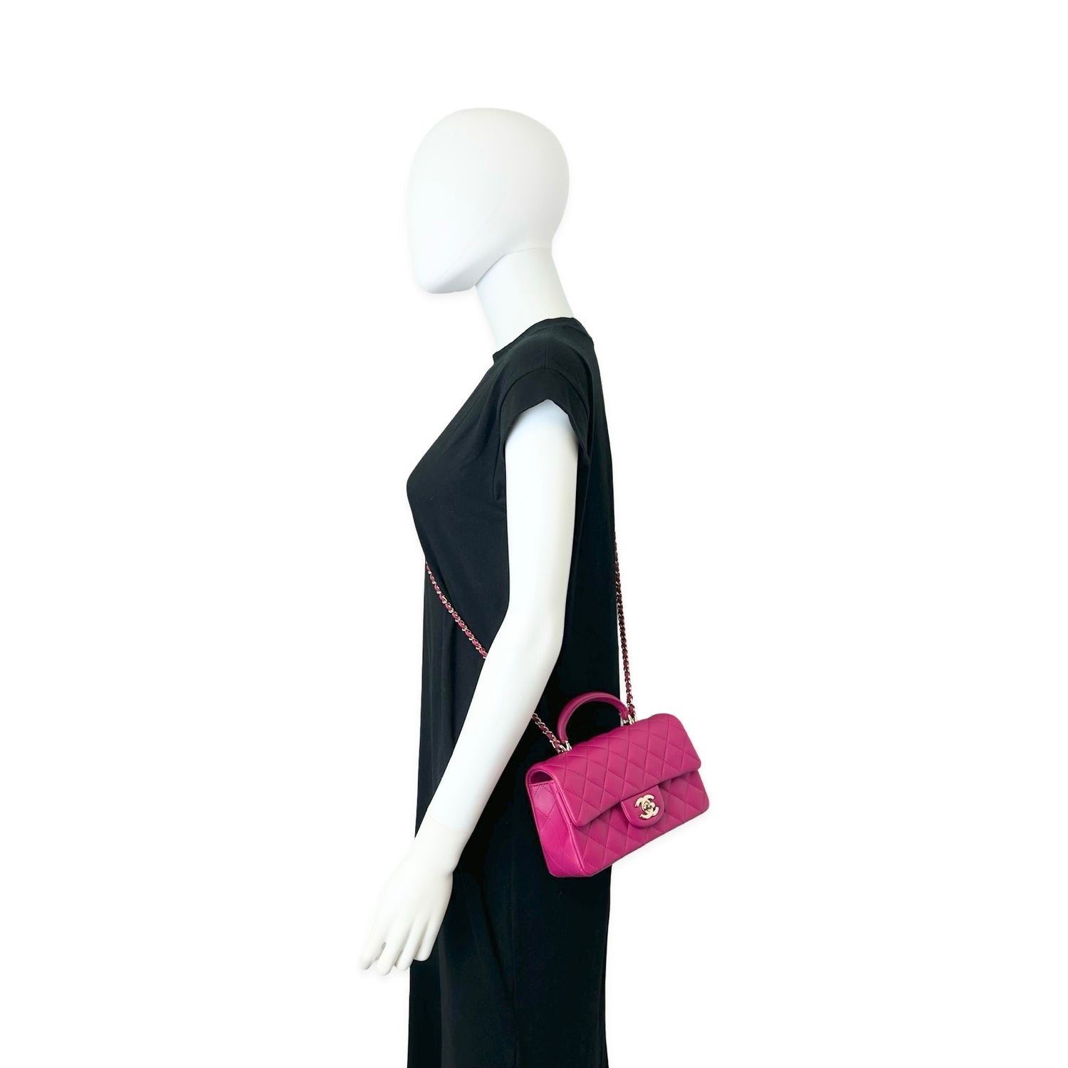 Chanel Quilted Lambskin Mini Rectangular Top Handle