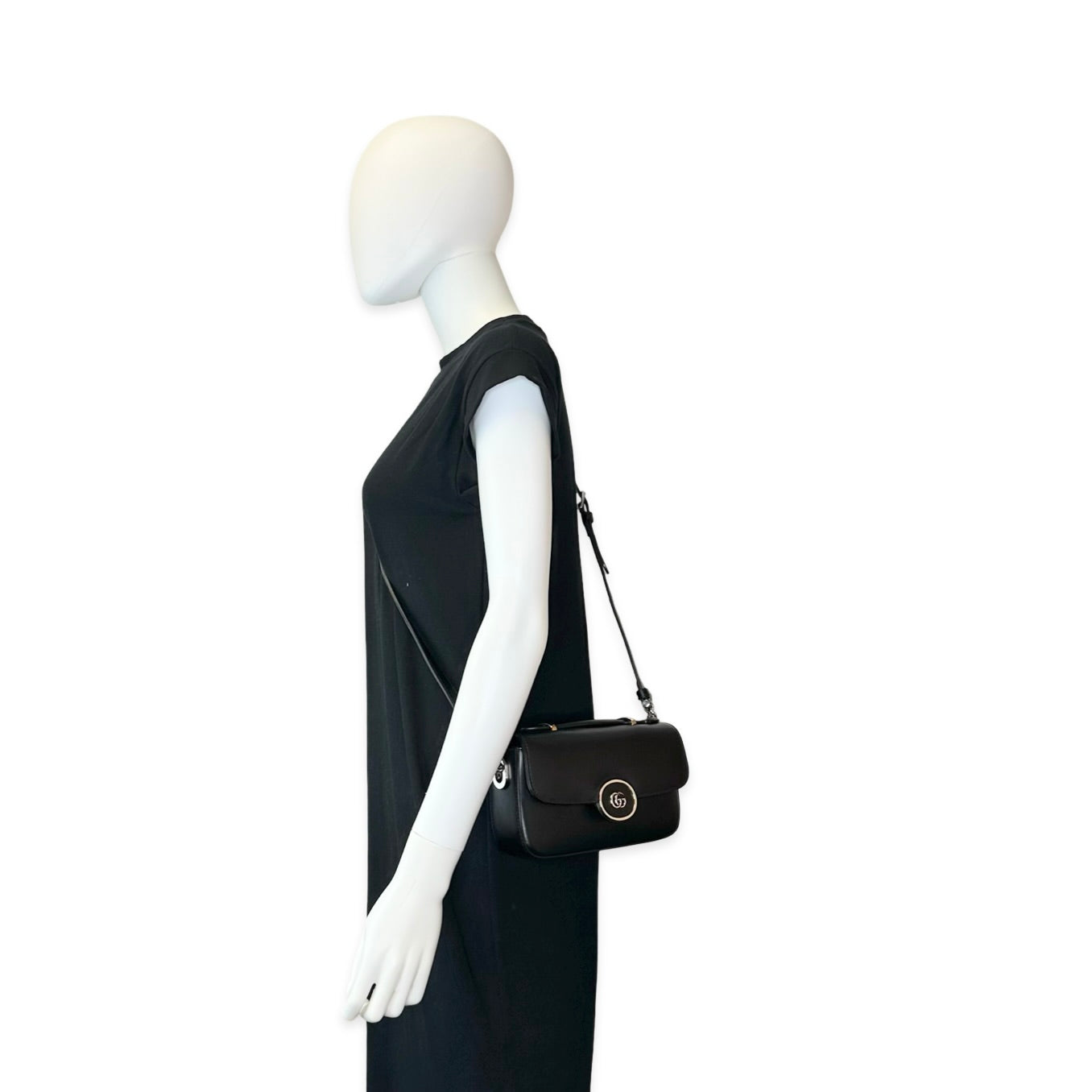 Gucci Calfskin Petite GG Flap Crossbody