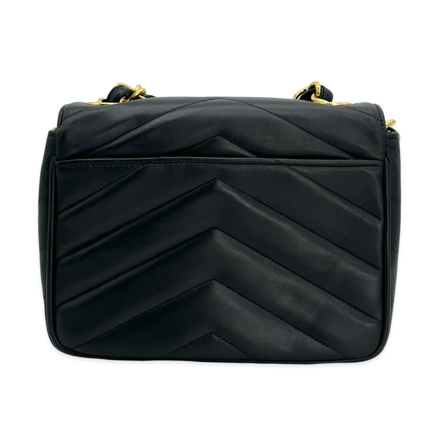 Quilted Lambskin Chevron Mini Square Flap
