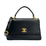 Chevron Quilted Calfskin Medium Coco Python Top Handle