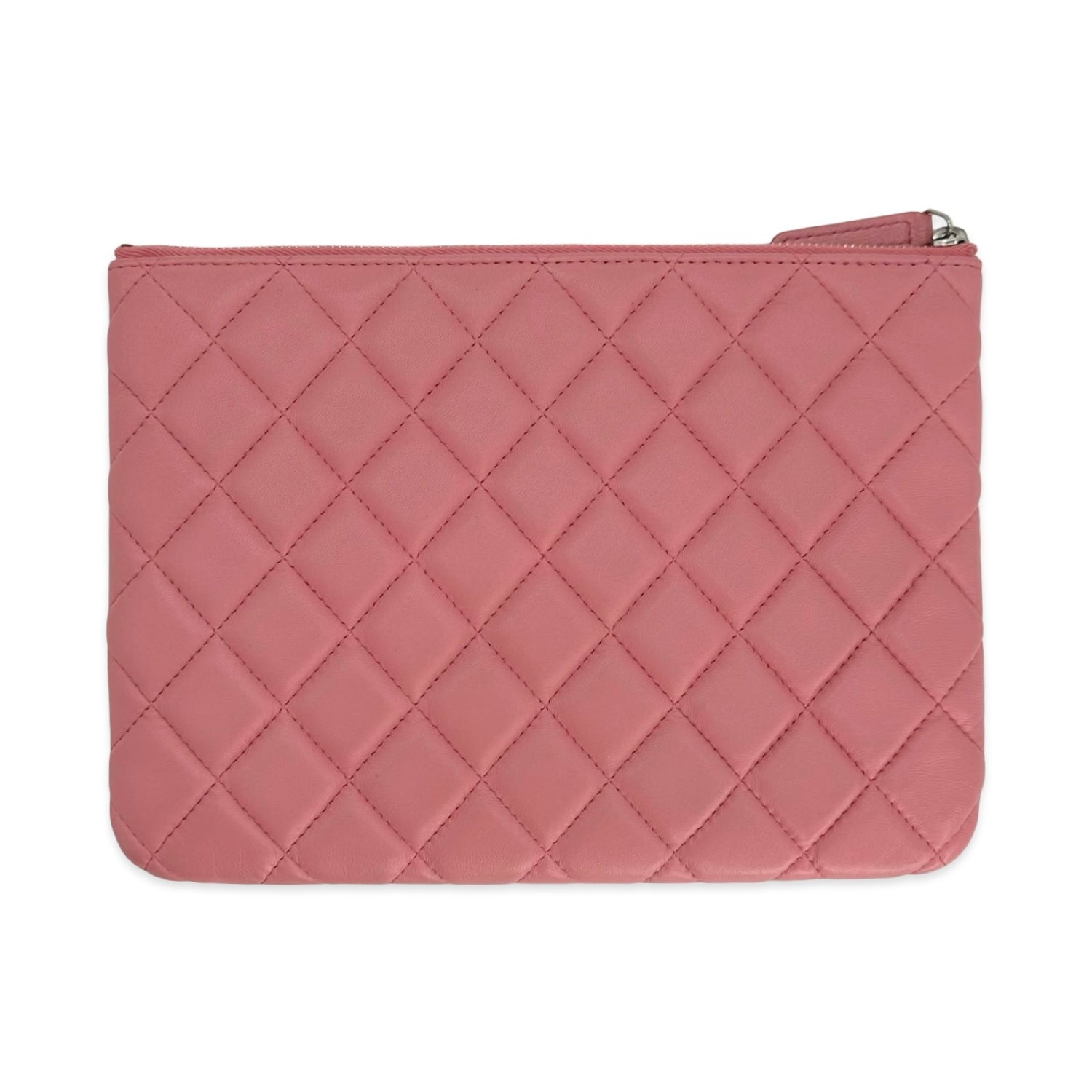 Quilted Lambskin Medium O Case Zipped Pouch