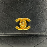 Chevron Quilted Calfskin Medium Coco Python Top Handle