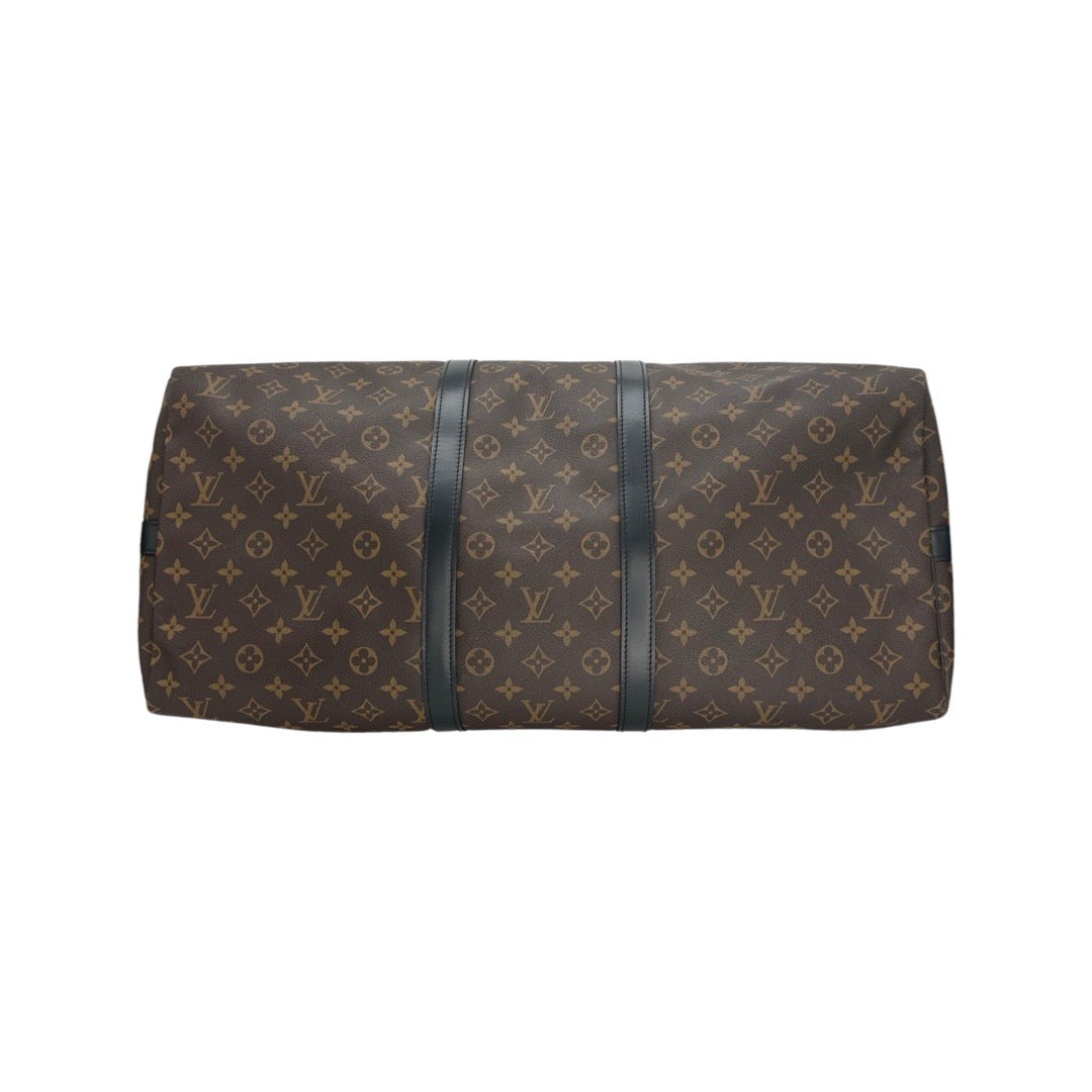 Louis Vuitton Monogram Keepall Bandouliere 55 Leather Fabric Brown