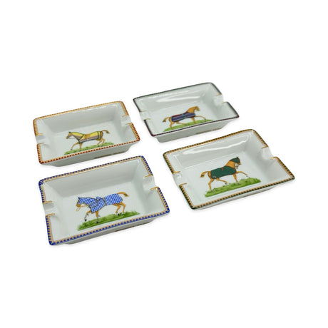 Porcelain Set of 4 Mini Ashtrays