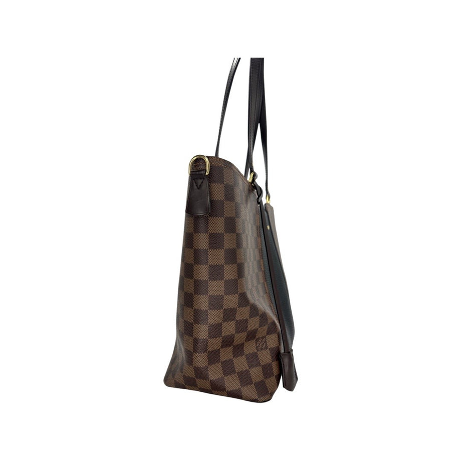 LOUIS VUITTON Jersey Damier Ebene Tote Bag Black