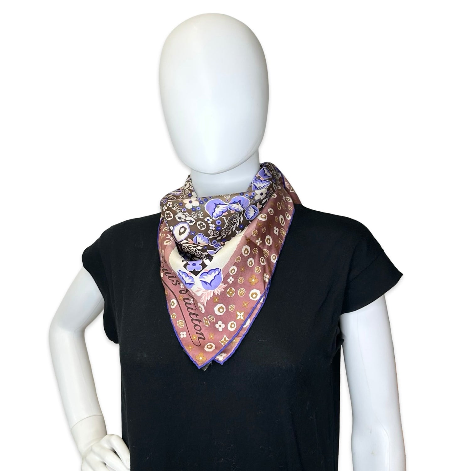 Louis Vuitton Silk 90 Floral Scarf