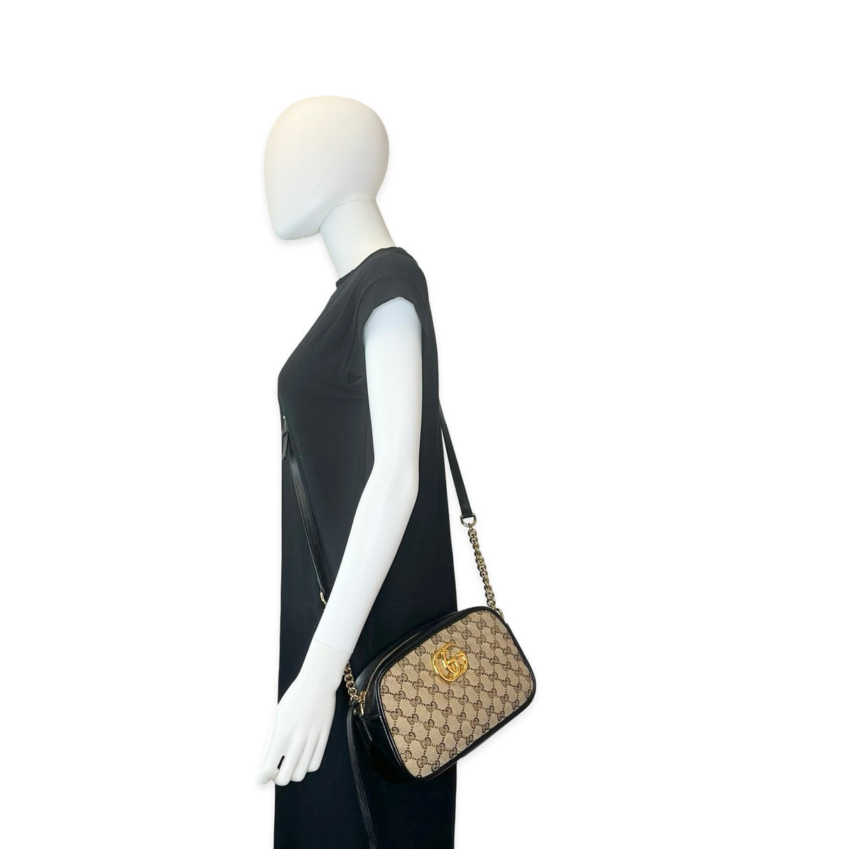 Quilted GG Canvas Small Marmont Camera Bag