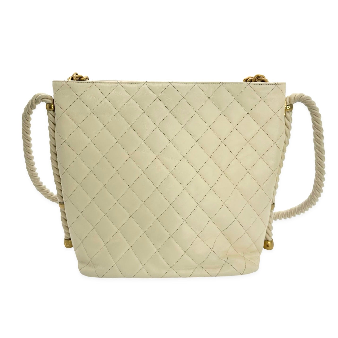 Quilted Calfskin En Vogue Rope Hobo Bag