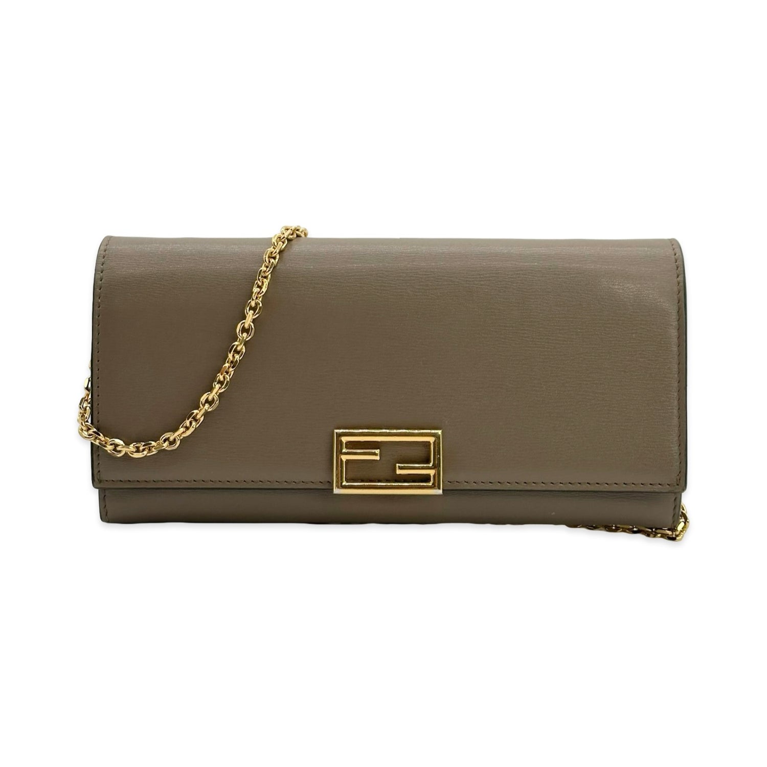 Fendi Calfskin Baguette Continental Chain Wallet
