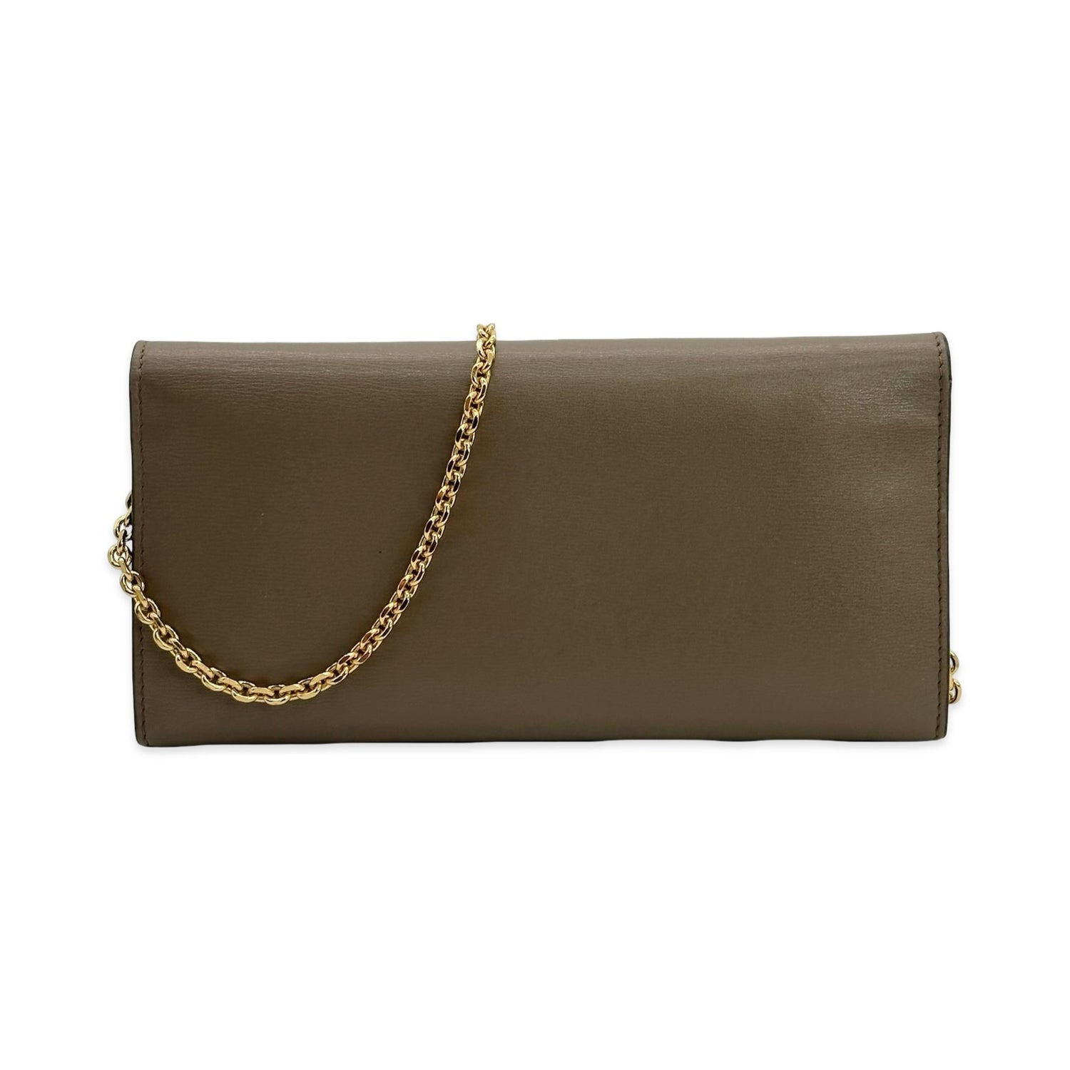 Fendi Calfskin Baguette Continental Chain Wallet