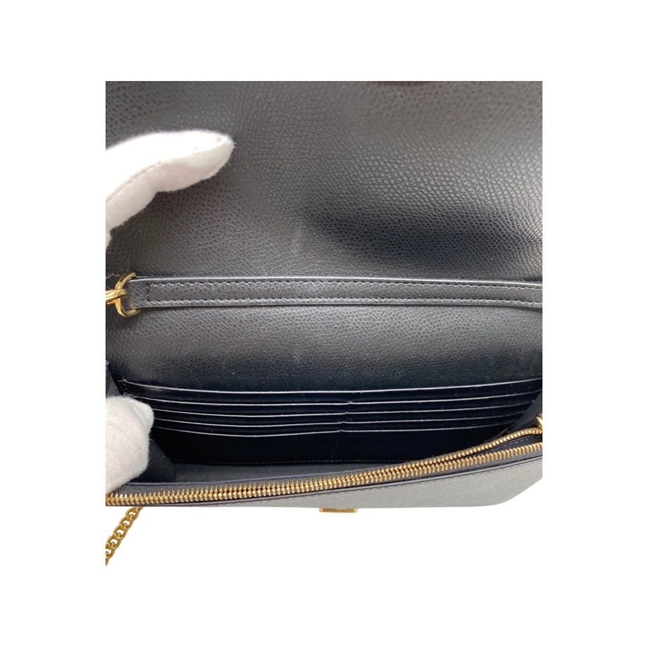 FENDI Vitello Liberty Lucido F is Fendi Medium Envelope Wallet on Chain  Black 1258868