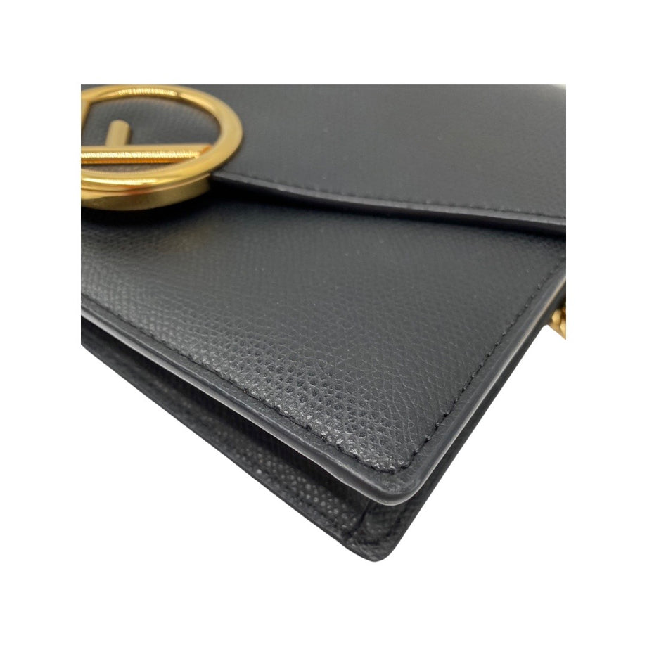 Fendi F Logo Lavanda Leather Card Case Wallet